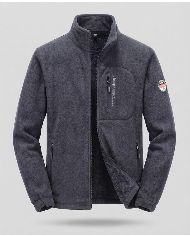 Herren Fleecejacke mit hohem Kragen Nord Taschen