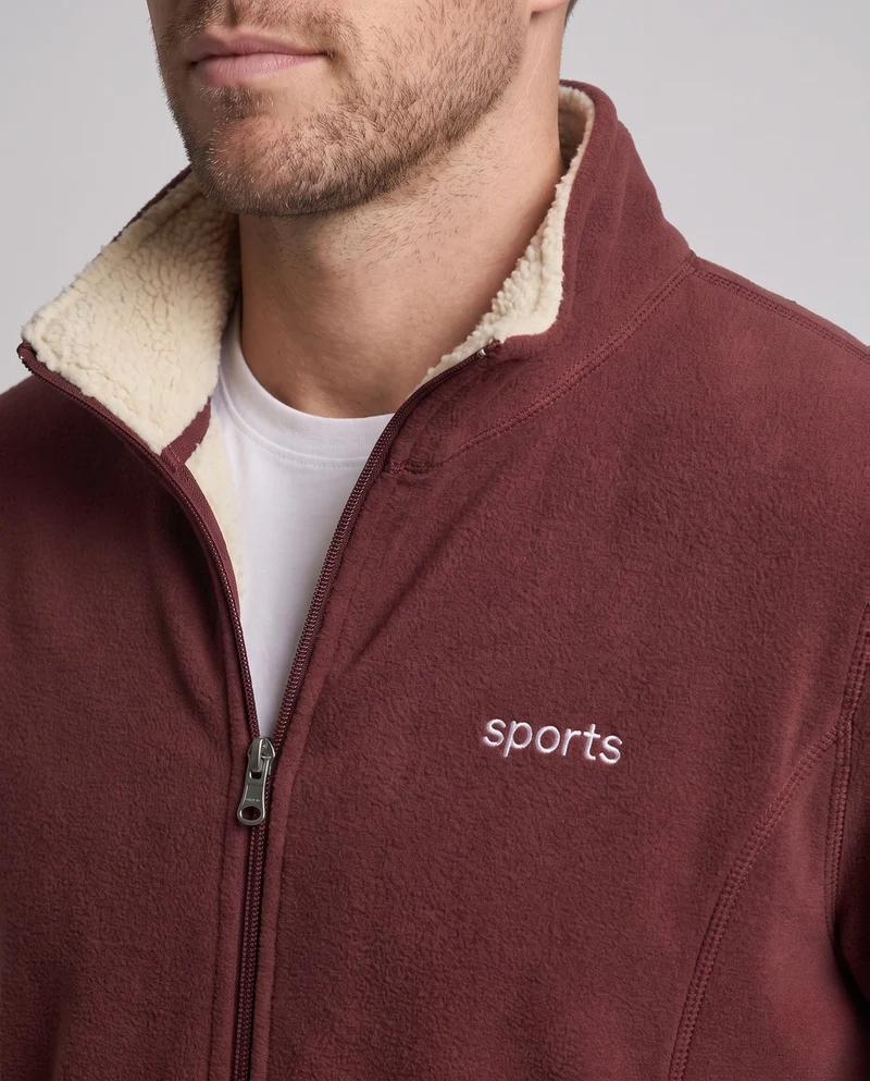 Herren Fleecejacke mit Stehkragen Nord Taschen