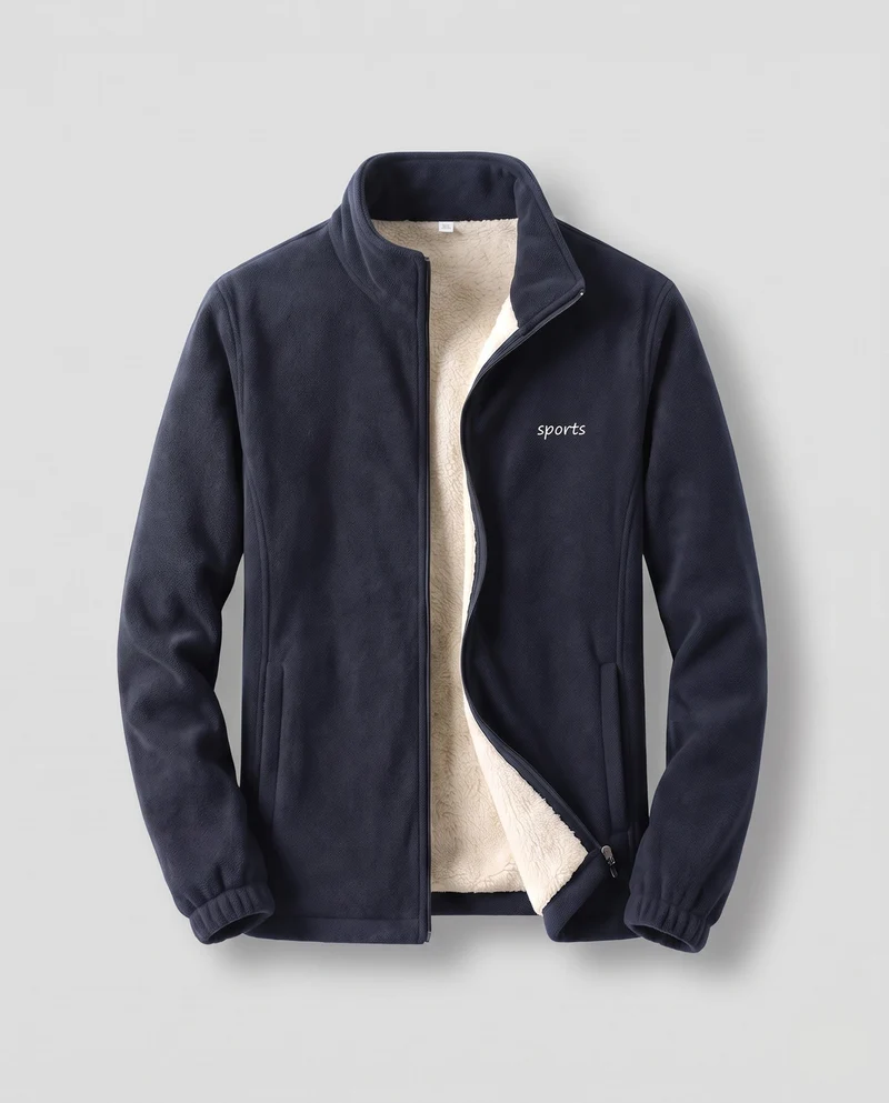 Herren Fleecejacke mit Stehkragen Nord Taschen