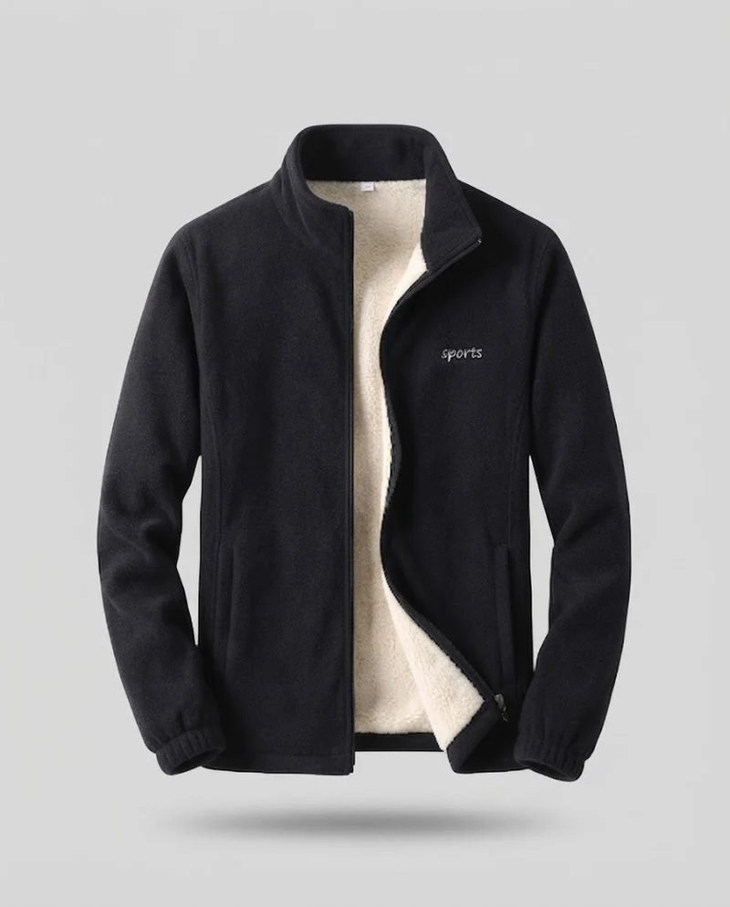 Herren Fleecejacke mit Stehkragen Nord Taschen