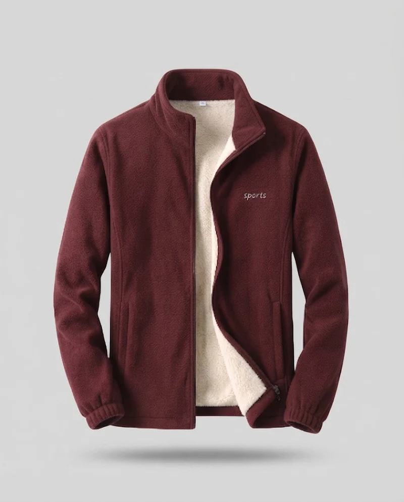 Herren Fleecejacke mit Stehkragen Nord Taschen