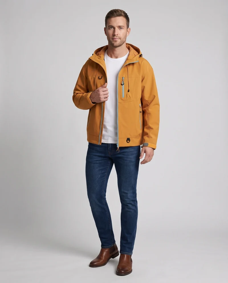 Herren Funktionale Regenjacke Nord Taschen