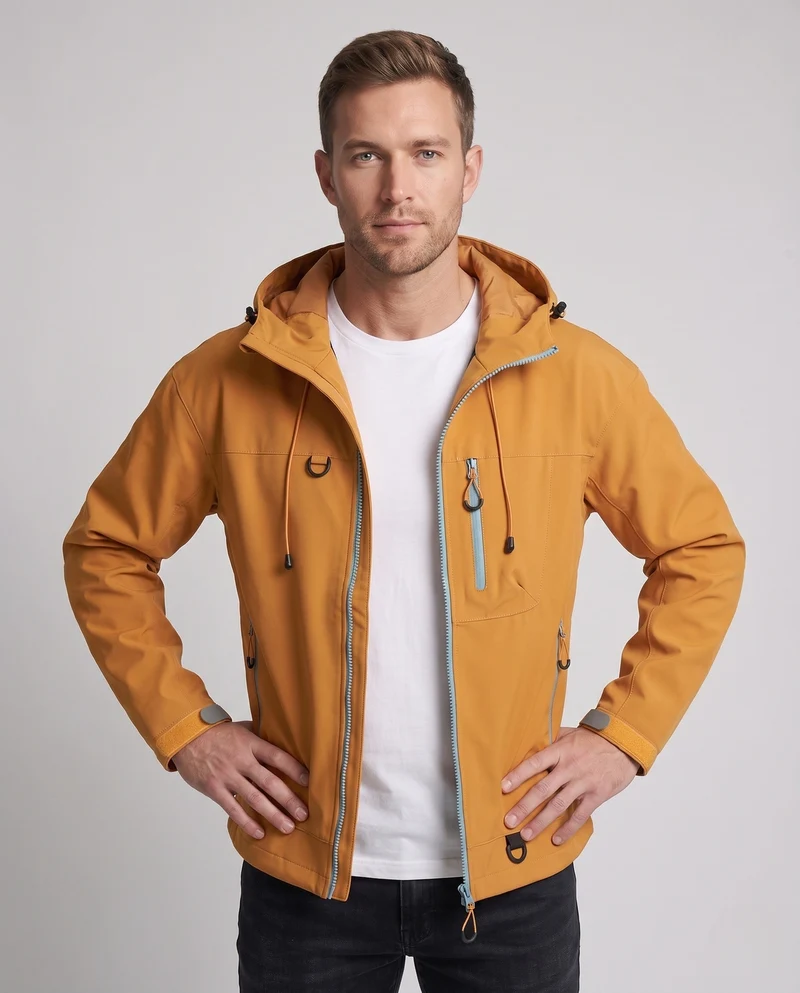 Herren Funktionale Regenjacke Nord Taschen