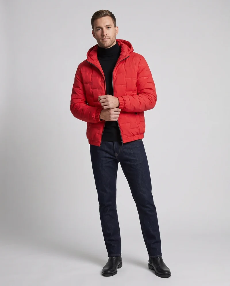 Herren Funktionale Steppjacke mit Kapuze Nord Taschen