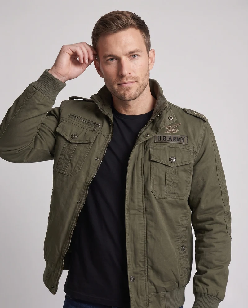 Herren Gefütterte Utility-Jacke Nord Taschen