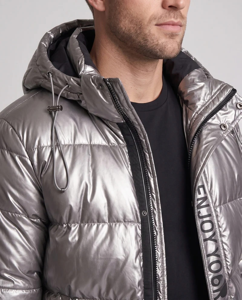 Herren Hochglänzende Steppjacke Nord Taschen