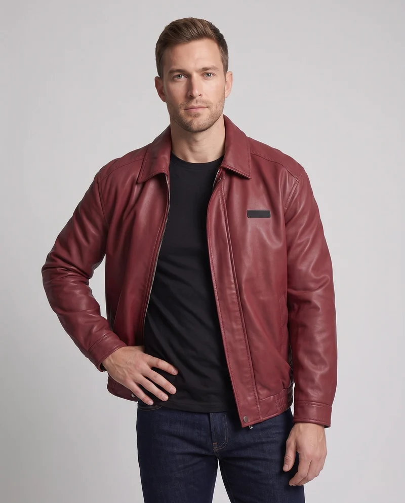 Herren Modische Kunstlederjacke mit komfortabler Passform Nord Taschen