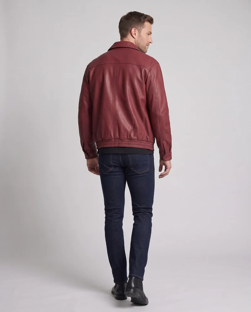 Herren Modische Kunstlederjacke mit komfortabler Passform Nord Taschen