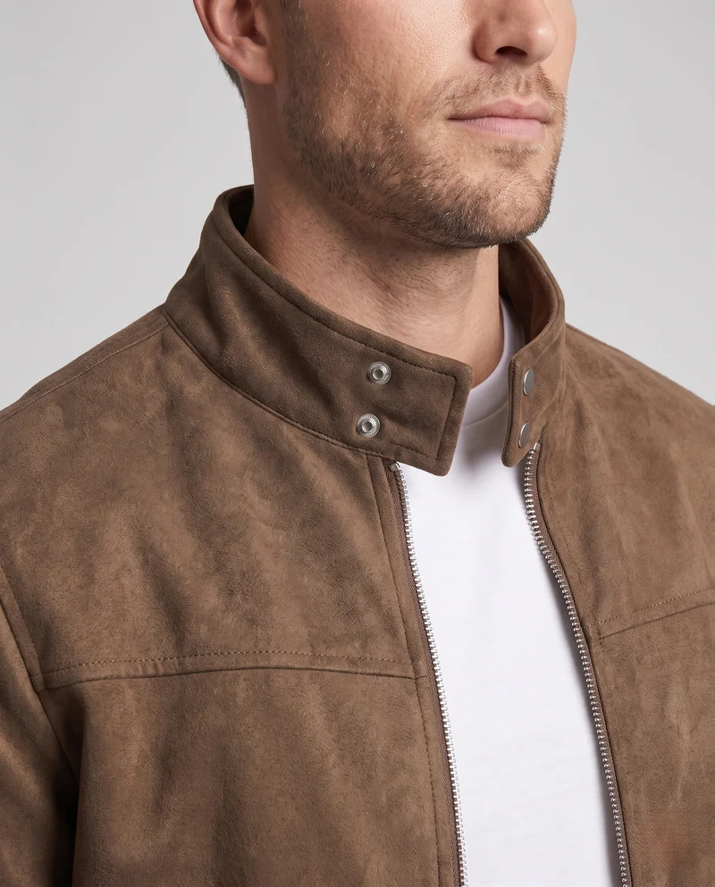Herren Modische Kunstlederjacke mit praktischem Reißverschluss Nord Taschen