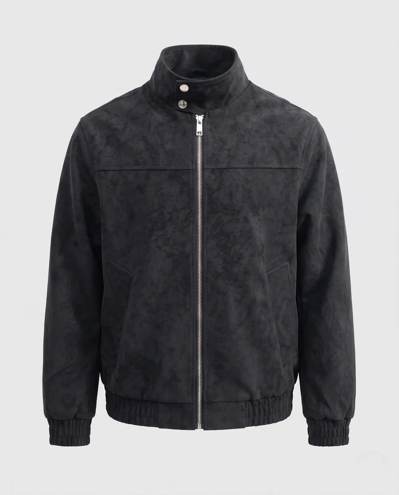 Herren Modische Kunstlederjacke mit praktischem Reißverschluss Nord Taschen