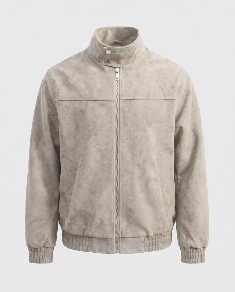 Herren Modische Kunstlederjacke mit praktischem Reißverschluss Nord Taschen