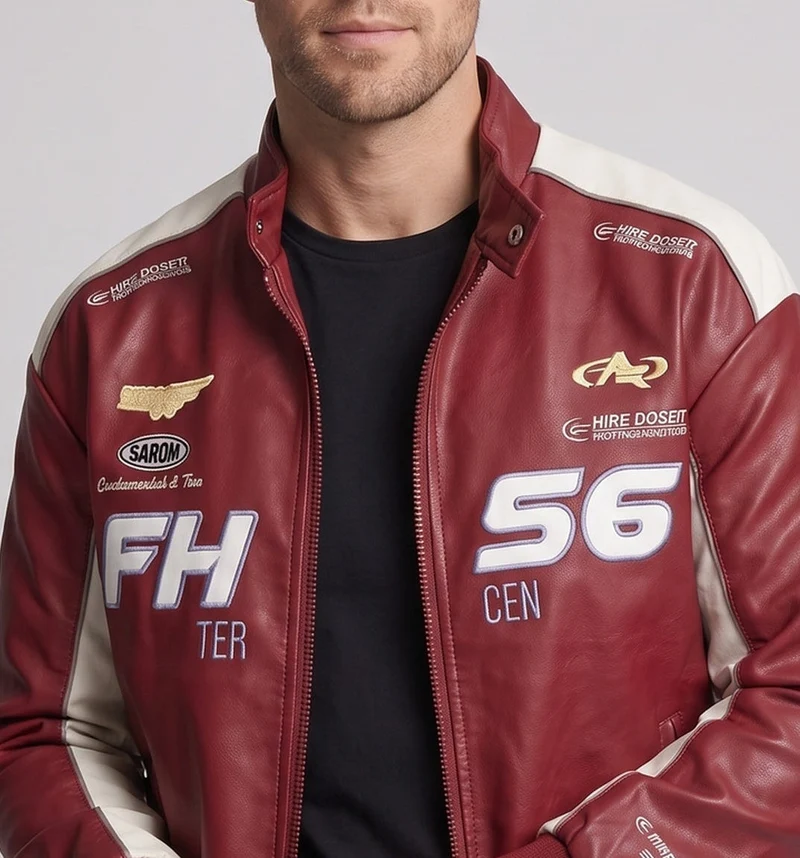 Herren Modische Kunstlederjacke mit praktischen Details Nord Taschen