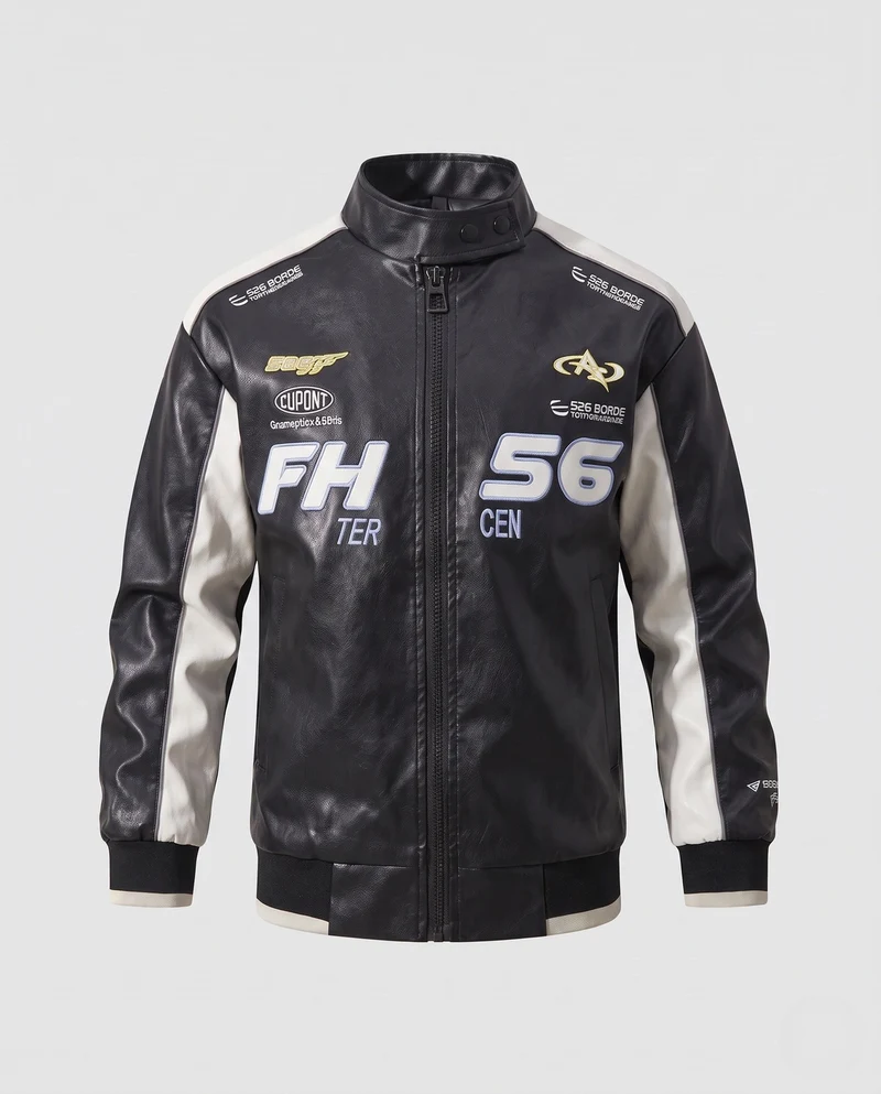 Herren Modische Kunstlederjacke mit praktischen Details Nord Taschen