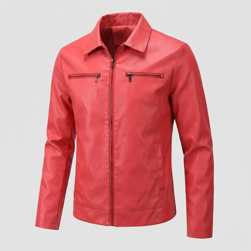 Herren Modische Kunstlederjacke mit praktischen Reißverschluss-Taschen Nord Taschen