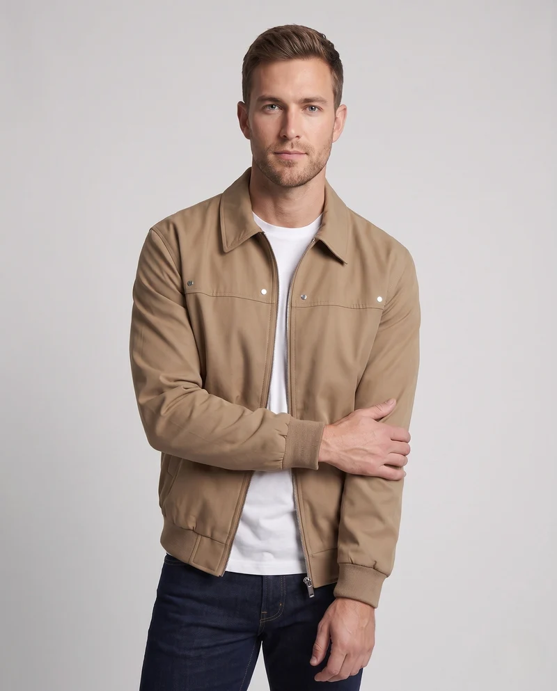 Herren Modische Kunstlederjacke mit praktischen Reißverschlusstaschen Nord Taschen