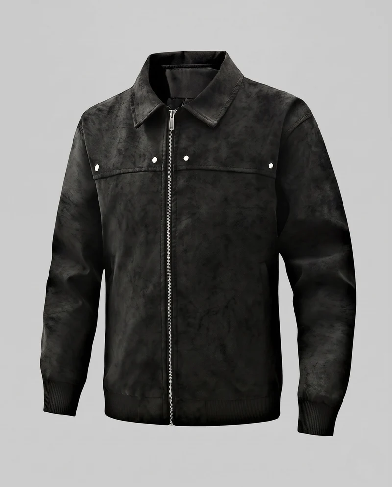Herren Modische Kunstlederjacke mit praktischen Reißverschlusstaschen Nord Taschen