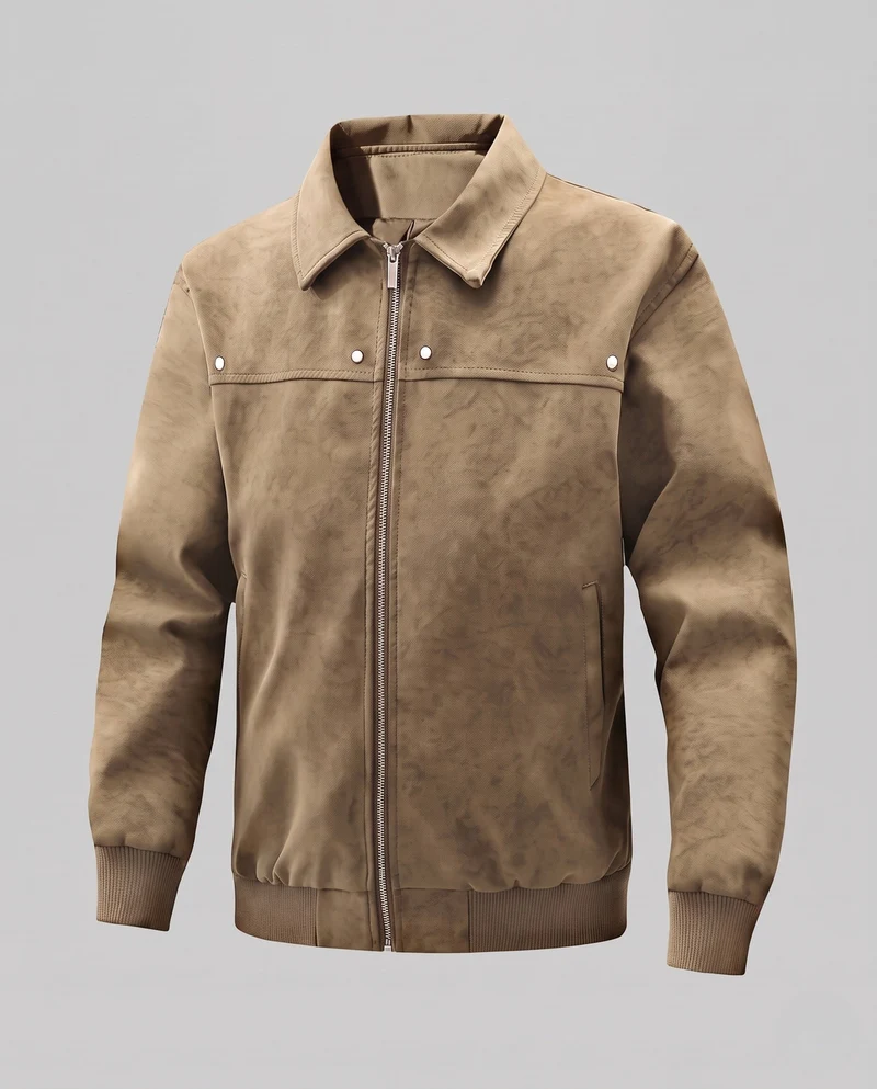 Herren Modische Kunstlederjacke mit praktischen Reißverschlusstaschen Nord Taschen