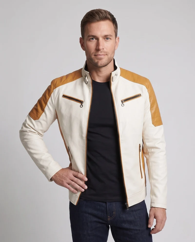 Herren Modische Kunstlederjacke mit Steppdetails Nord Taschen 1788322039