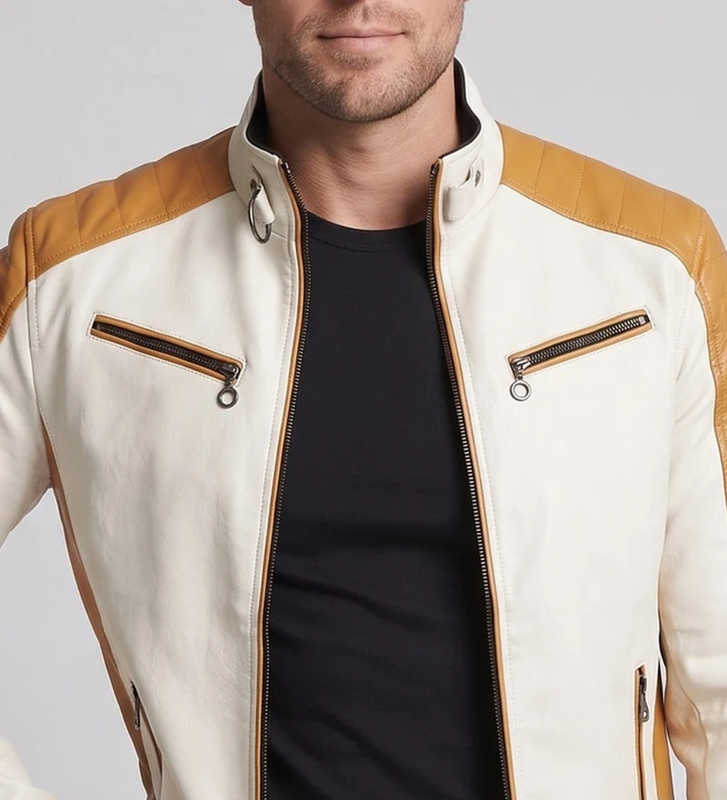 Herren Modische Kunstlederjacke mit Steppdetails Nord Taschen 1788322039