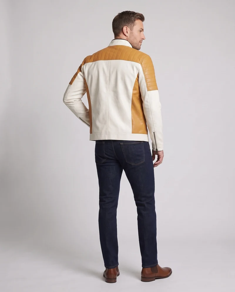 Herren Modische Kunstlederjacke mit Steppdetails Nord Taschen 1788322039