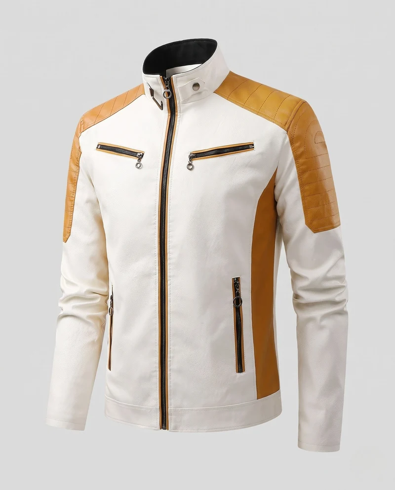 Herren Modische Kunstlederjacke mit Steppdetails Nord Taschen 1788322039