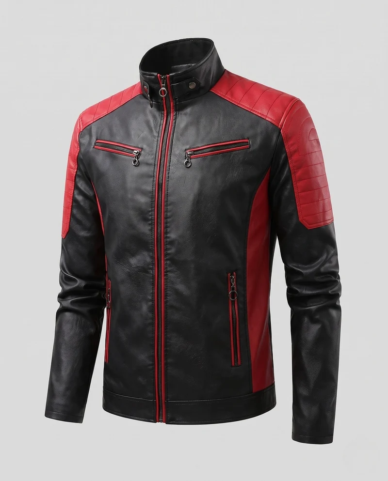 Herren Modische Kunstlederjacke mit Steppdetails Nord Taschen 1788322039