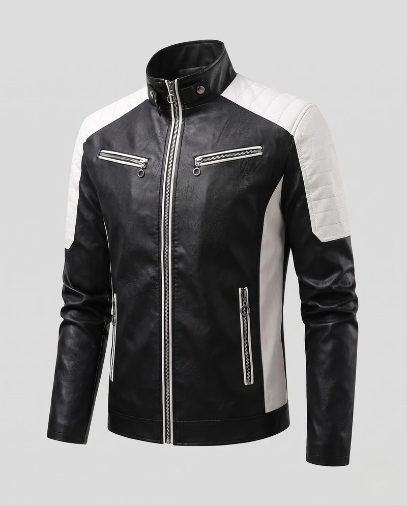 Herren Modische Kunstlederjacke mit Steppdetails Nord Taschen 1788322039