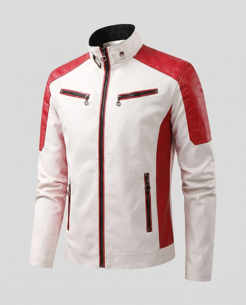 Herren Modische Kunstlederjacke mit Steppdetails Nord Taschen 1788322039