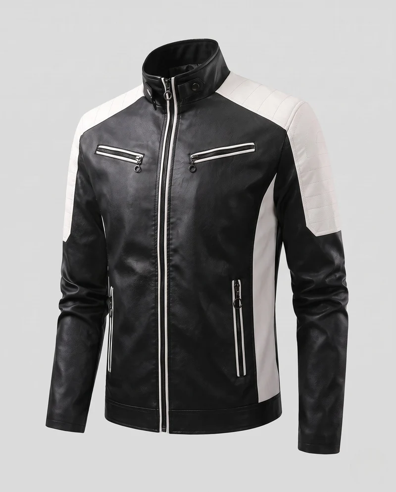 Herren Modische Kunstlederjacke mit Steppdetails Nord Taschen 1788322039