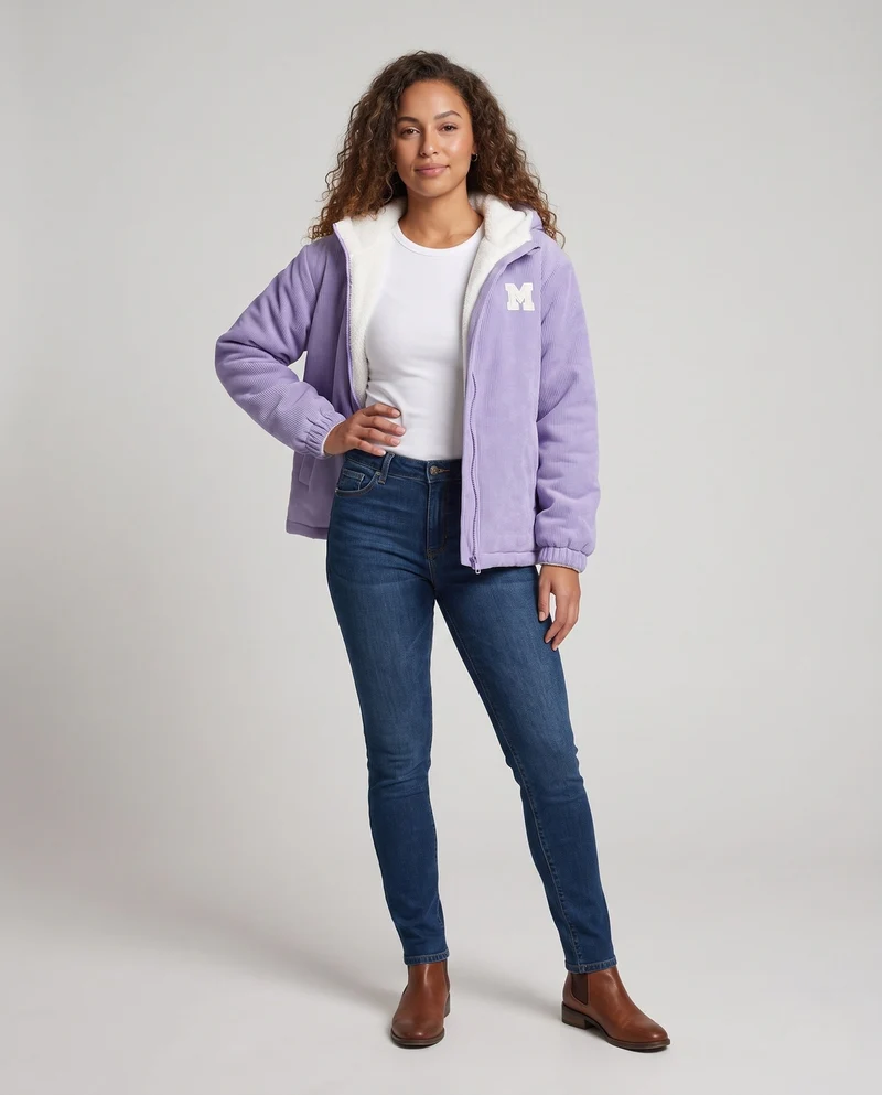 Damen Fleecejacke mit Kapuze Nord Taschen
