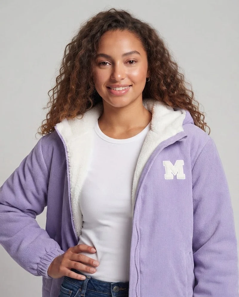 Damen Fleecejacke mit Kapuze Nord Taschen