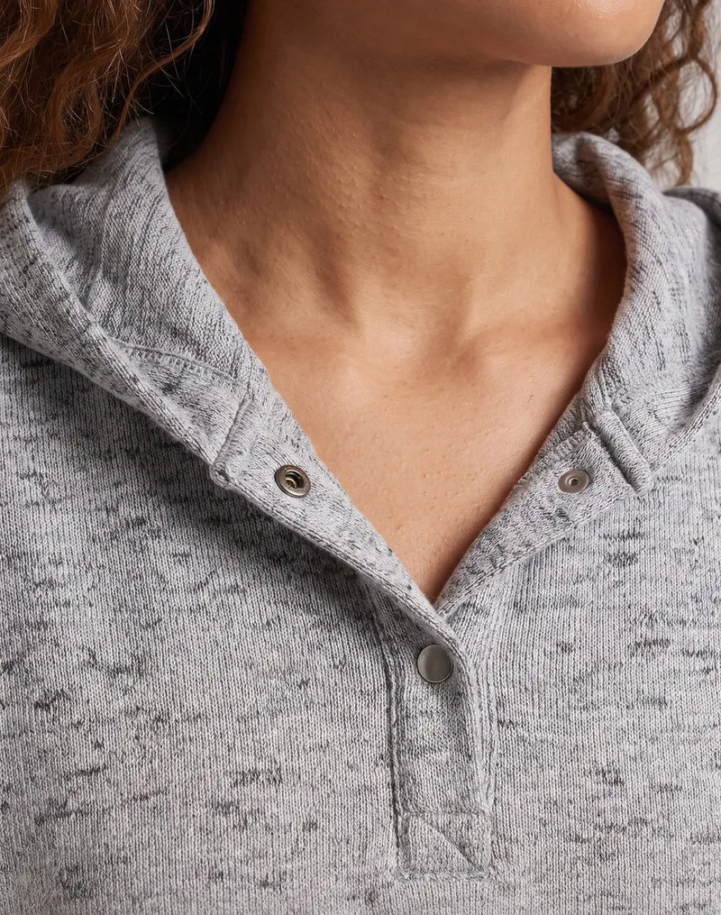 Damen Lässige Kapuzensweatshirt mit Knopfdetails Nord Taschen