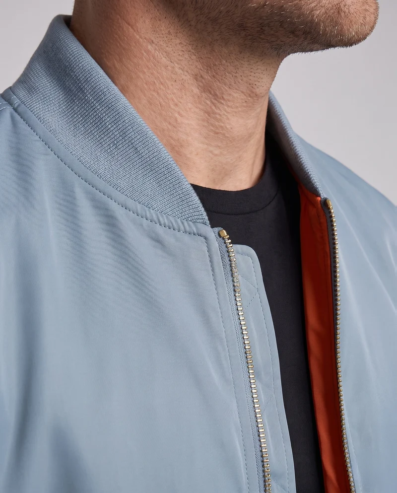 Herren glänzende Nylon-Bomberjacke mit gesteppter thermischer Fütterung Nord Taschen