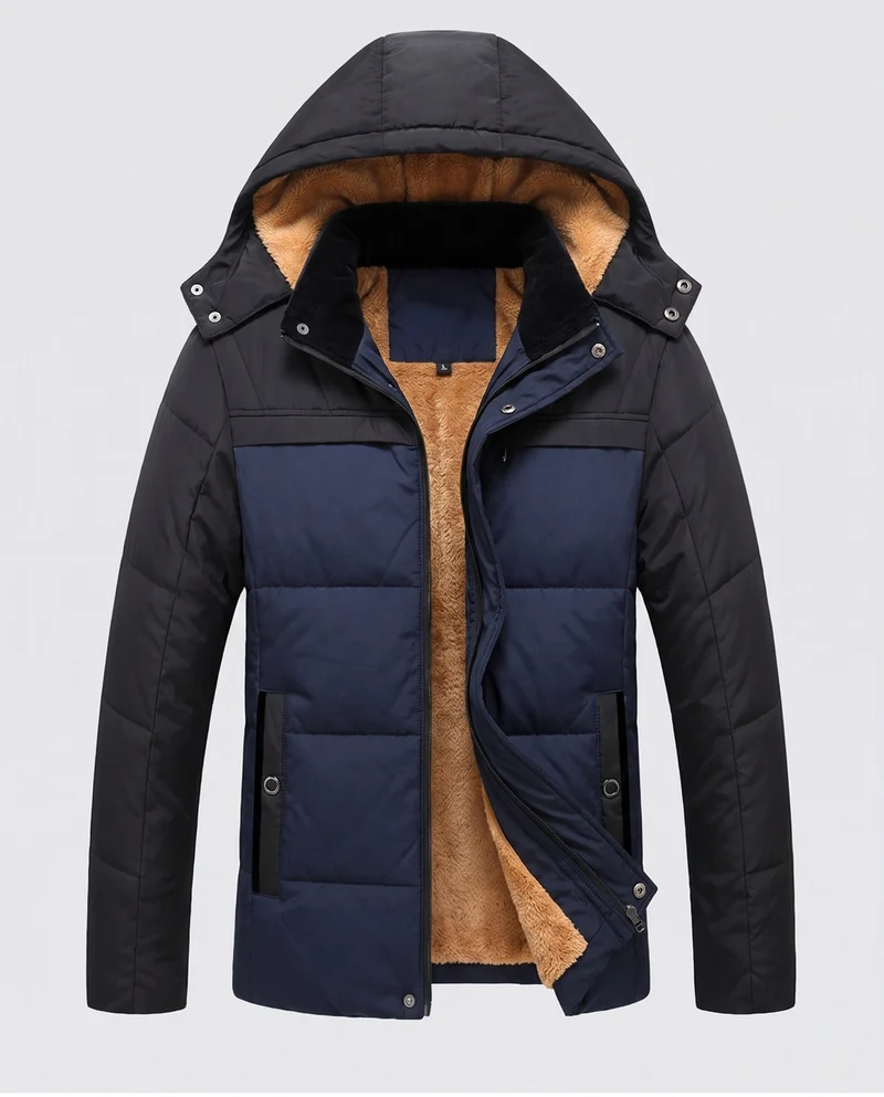 Damen gesteppte Parka mit Teddy-Futter und meliertem Vorderteil Nord Taschen
