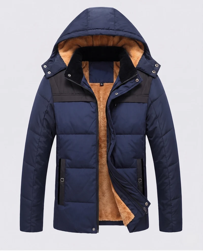 Damen gesteppte Parka mit Teddy-Futter und meliertem Vorderteil Nord Taschen