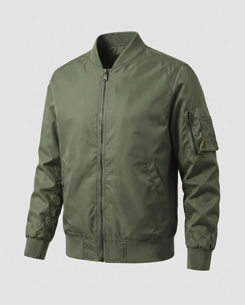 Herren gepolsterte Bomberjacke im Aviator-Stil mit Ärmelutilitytasche und gepolstertem Thermofutter Nord Taschen