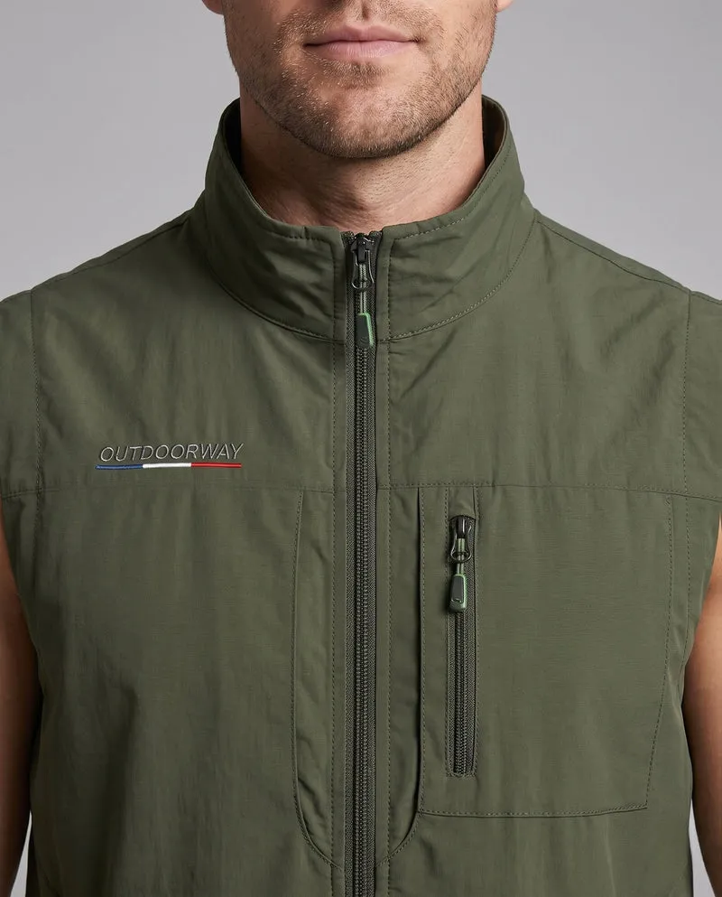 Herren Leichtgewichts Utility Weste mit Reißverschlusstaschen und Stehkragen Nord Taschen