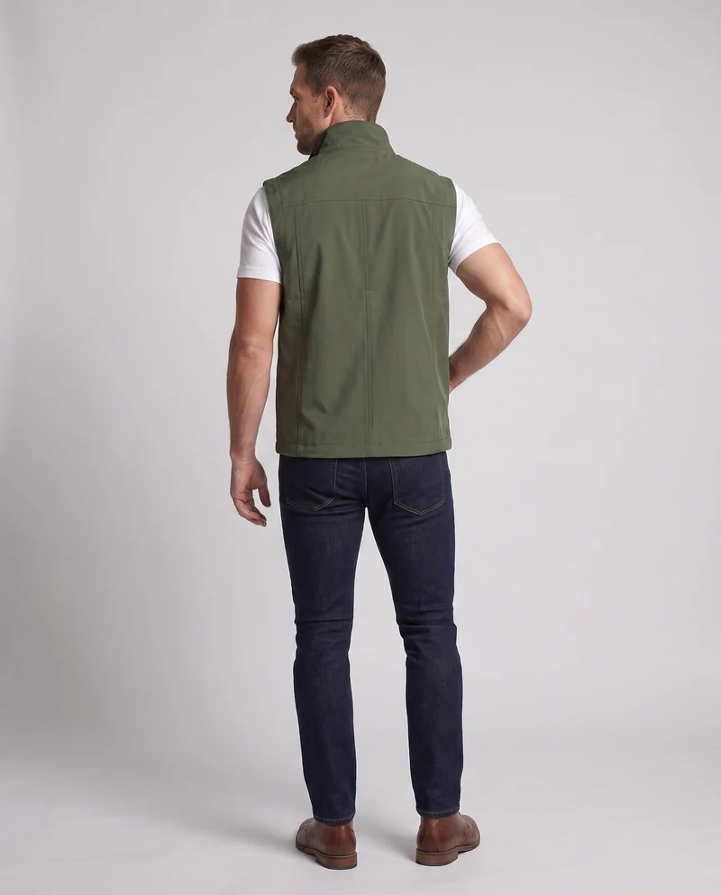 Herren Leichtgewichts Utility Weste mit Reißverschlusstaschen und Stehkragen Nord Taschen