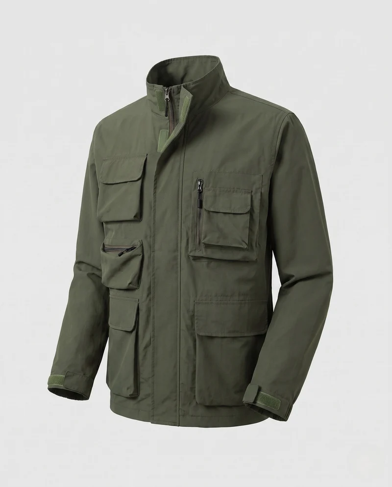 Leichte Utility-Feldjacke für Herren mit multifunktionalen Taschen und verstellbarem Saum Nord Taschen