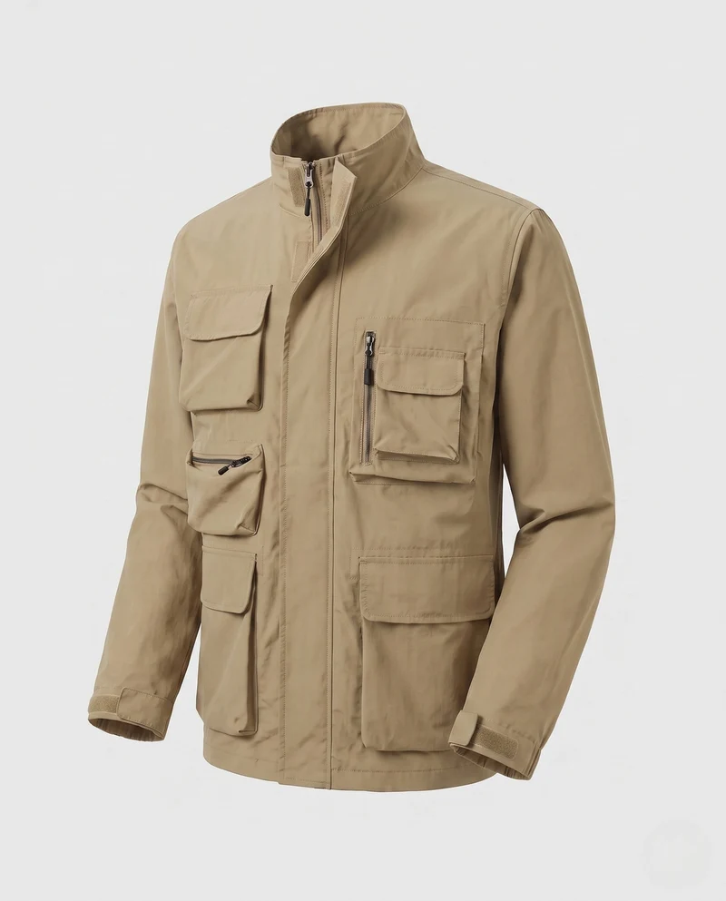 Leichte Utility-Feldjacke für Herren mit multifunktionalen Taschen und verstellbarem Saum Nord Taschen