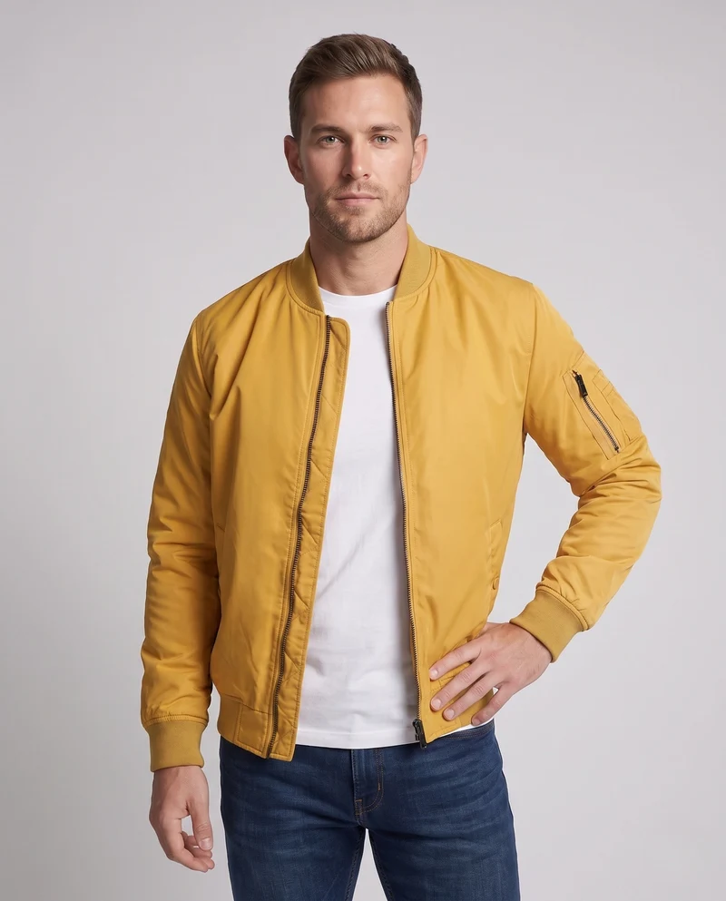 Herren leichte Pilot Bomberjacke aus technischem Nylon mit Utility-Tasche am Ärmel Nord Taschen
