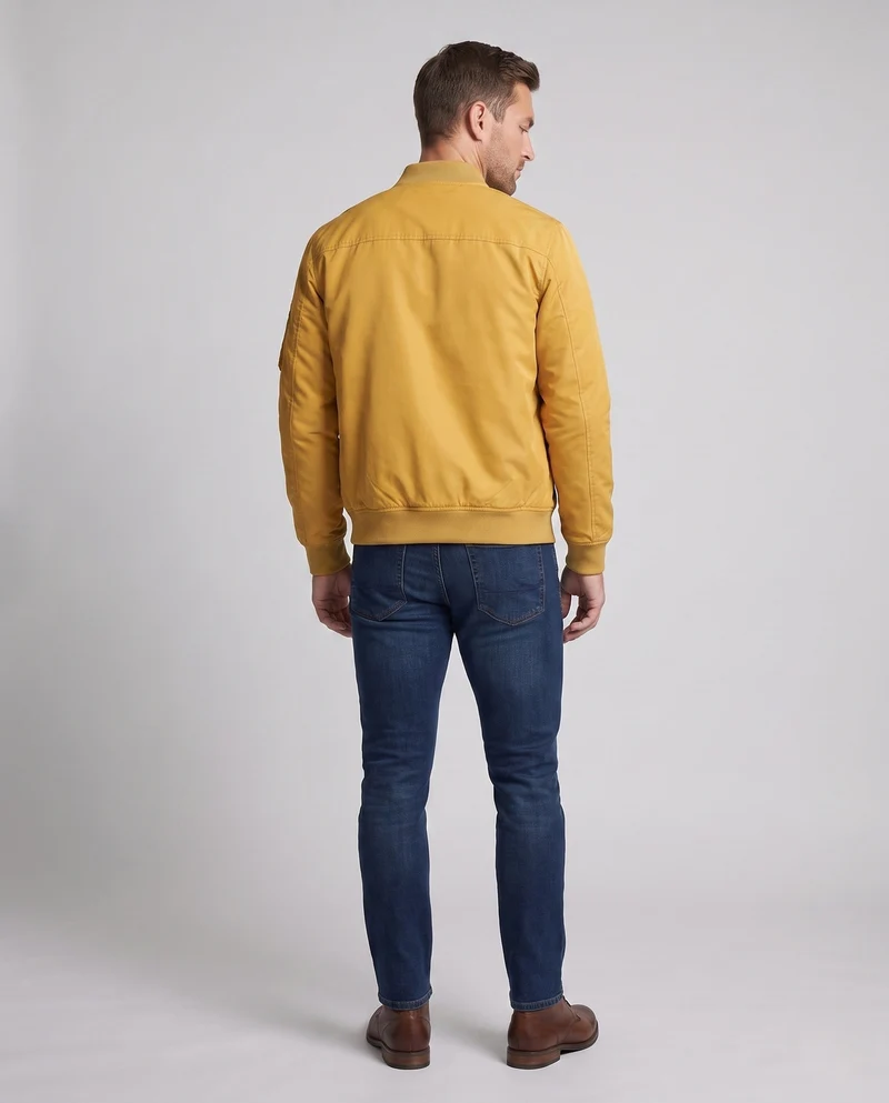 Herren leichte Pilot Bomberjacke aus technischem Nylon mit Utility-Tasche am Ärmel Nord Taschen