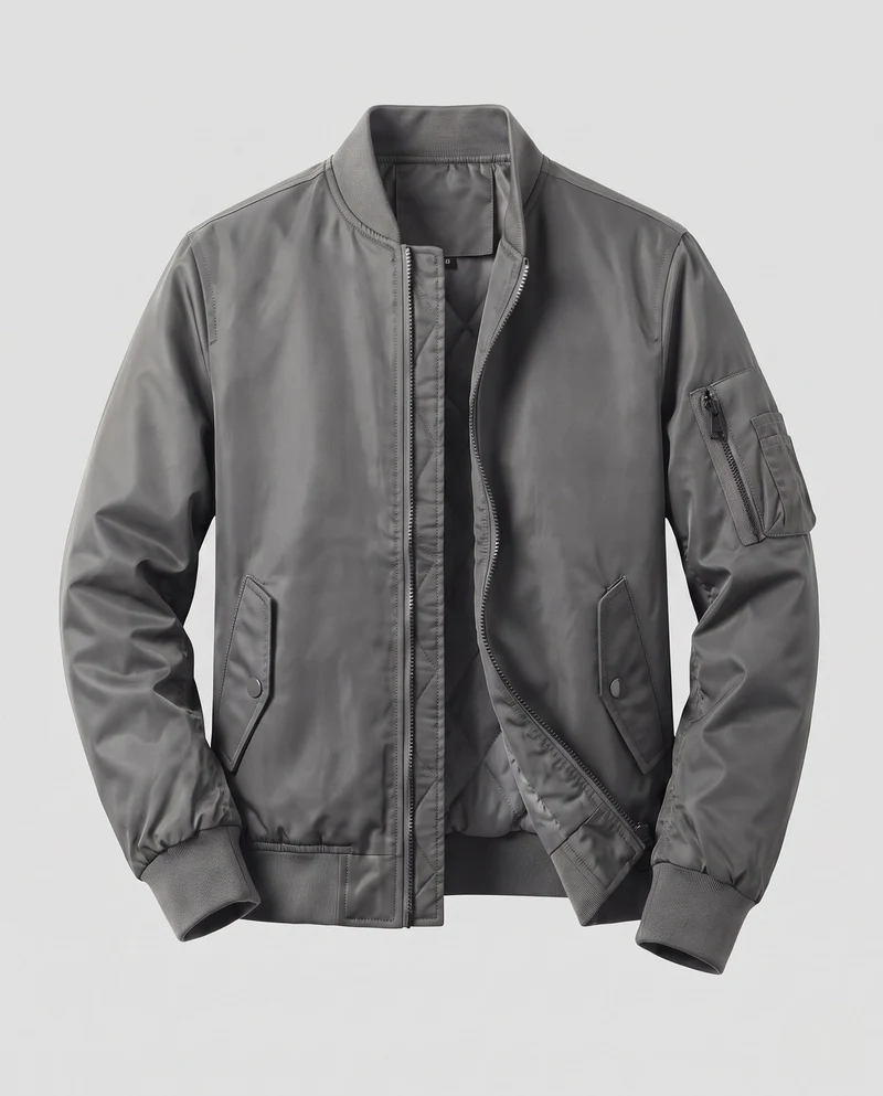 Herren leichte Pilot Bomberjacke aus technischem Nylon mit Utility-Tasche am Ärmel Nord Taschen