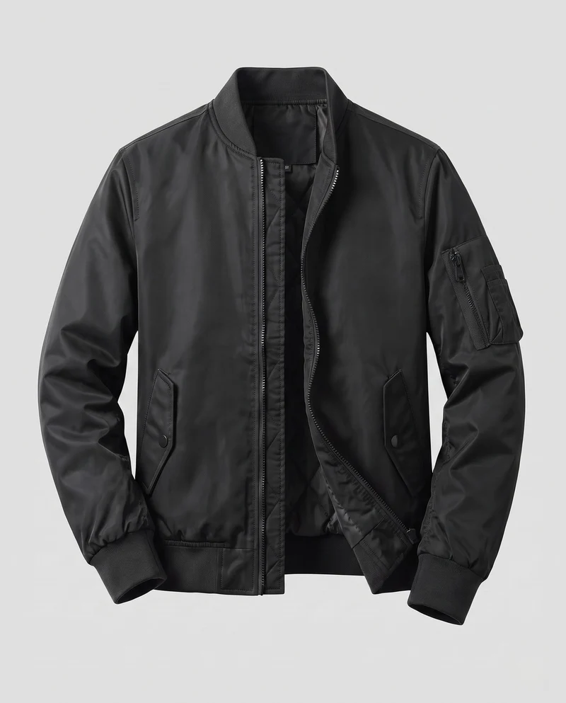 Herren leichte Pilot Bomberjacke aus technischem Nylon mit Utility-Tasche am Ärmel Nord Taschen
