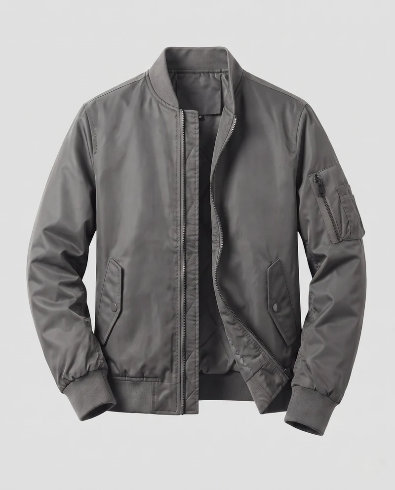 Herren leichte Pilot Bomberjacke aus technischem Nylon mit Utility-Tasche am Ärmel Nord Taschen