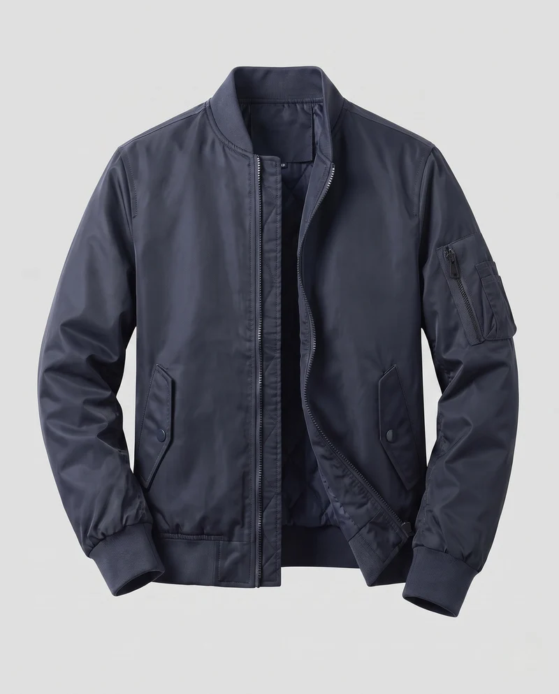 Herren leichte Pilot Bomberjacke aus technischem Nylon mit Utility-Tasche am Ärmel Nord Taschen