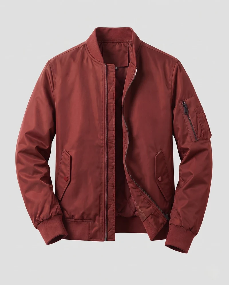 Herren leichte Pilot Bomberjacke aus technischem Nylon mit Utility-Tasche am Ärmel Nord Taschen