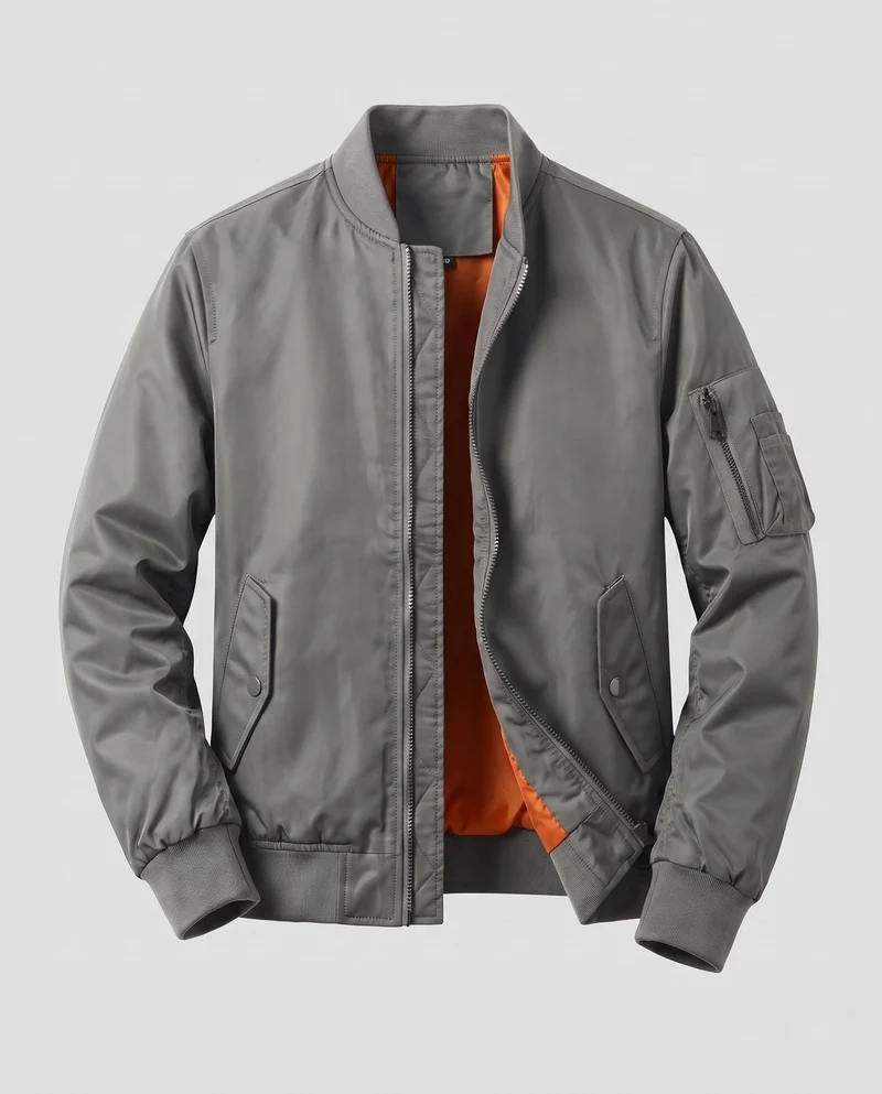 Herren leichte Pilot Bomberjacke aus technischem Nylon mit Utility-Tasche am Ärmel Nord Taschen