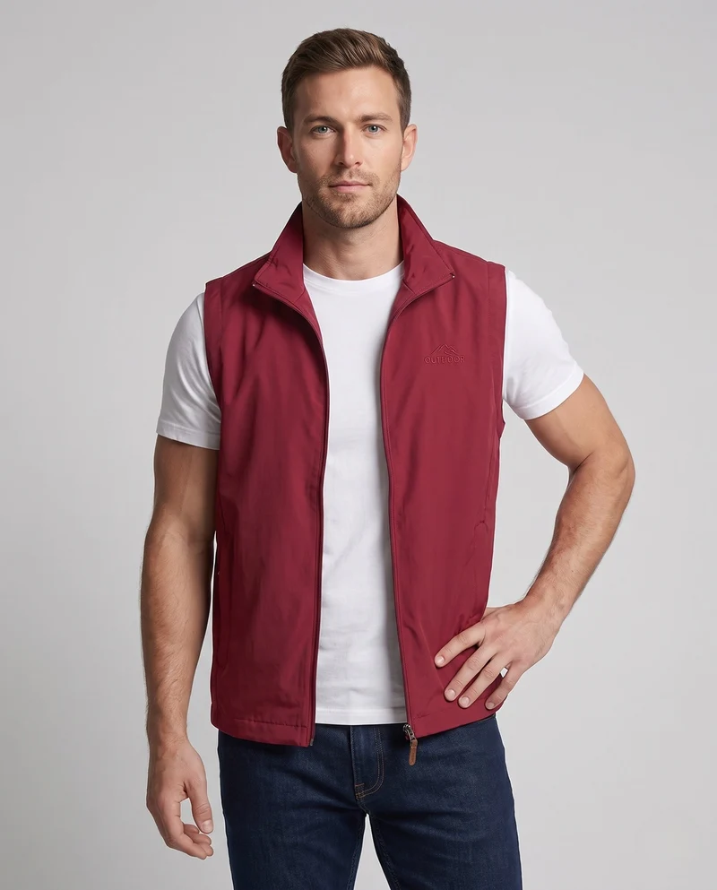 Leichte Outdoor Softshell-Weste für Herren mit Stehkragen und durchgehendem Reißverschluss Nord Taschen