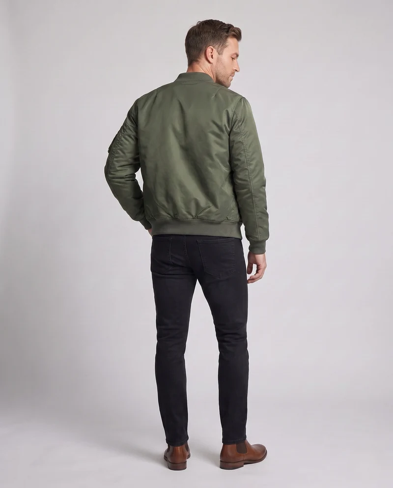 Herren Leichte Nylon Flug Bomberjacke mit Ärmel Utility Tasche Nord Taschen